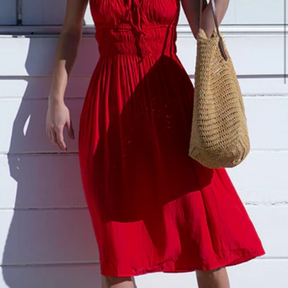 Ciao Lucia Gabriela Chili Silky Satin Dress S $315
